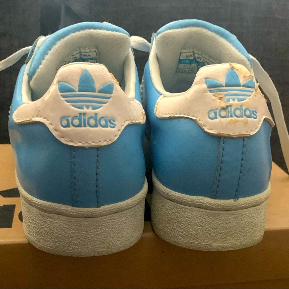 Adidas Superstar Men size 3.5 Vintage Look - Light Blue and White - Picture 3 of 6